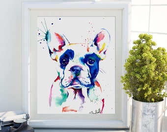 French Bulldog (Frenchie) Art Print - Print of Original Watercolor Painting