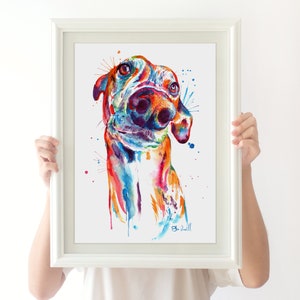 Colorful Greyhound Art Print - Print of my Original Watercolor Painting (FREE Shipping)