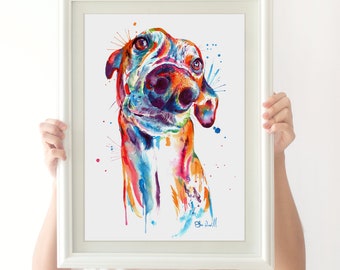 Colorful Greyhound Art Print - Print of my Original Watercolor Painting (FREE Shipping)