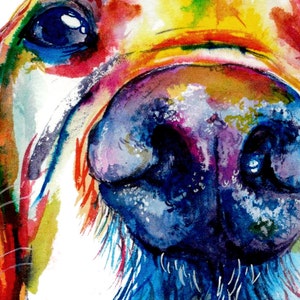 Colorful Golden Retriever Art Print Print of my Original Watercolor Painting image 3