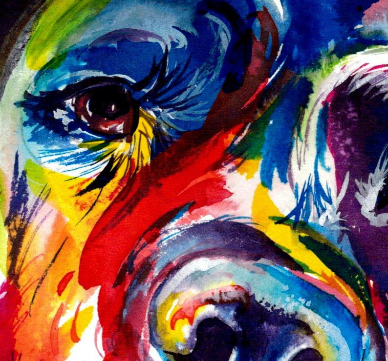 Colorful Black Lab Labrador Retriever Art Print Print of my Original Watercolor Painting FREE shipping image 3