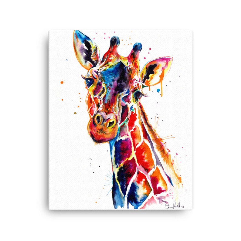 Giraffe Canvas Etsy