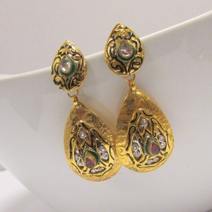 Kundan clouté or boucles d’oreilles