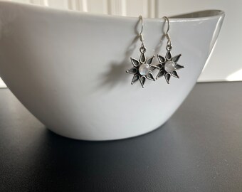 Sterling Silver Dainty LightWeight Semi Precious Stone Earrings