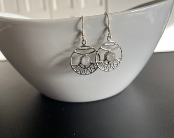 Sterling Silver Dainty LightWeight Semi Precious Stone Earrings