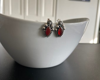 Sterling Silver Dainty LightWeight Semi Precious Stone Earrings