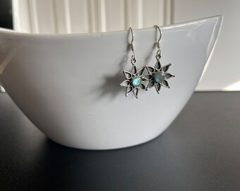 Sterling Silver Dainty LightWeight Semi Precious Stone Earrings
