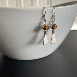Sterling Silver Dainty LightWeight Semi Precious Stone Earrings