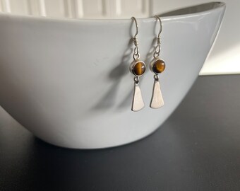 Sterling Silver Dainty LightWeight Semi Precious Stone Earrings