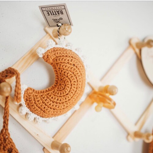 Boho Celestial Moon Rattle Baby Rattle Baby Shower Gift Etsy