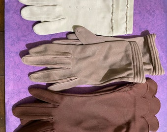 Three Vintage Women’s or Girl’s Gloves