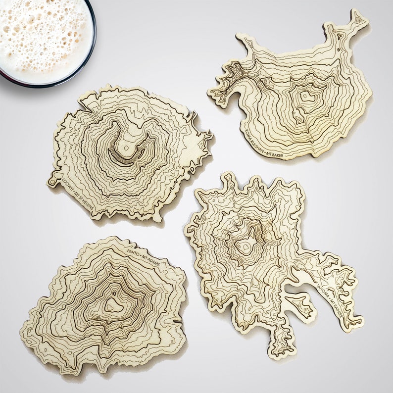 Design by SML WA Volcano Topographic Map Beer Glass - Thumbnail 2