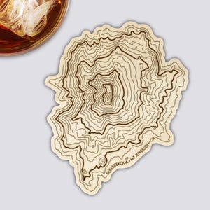 Mt Jefferson Untersetzer | Untersetzer Topographie Karte | Oreton Berg Kunst