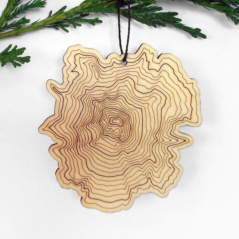 Mount Hood Topography Ornament