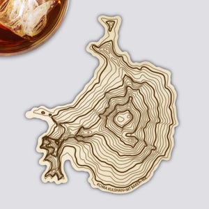 Mt Baker Untersetzer | Untersetzer Topographie Karte | Washington Berg Kunst