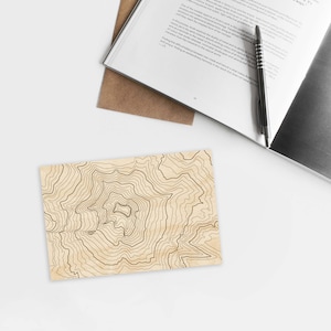Mt Hood Topografische Kaart Houten Ansichtkaart • Pacific Northwest Mountains • PNW Gift