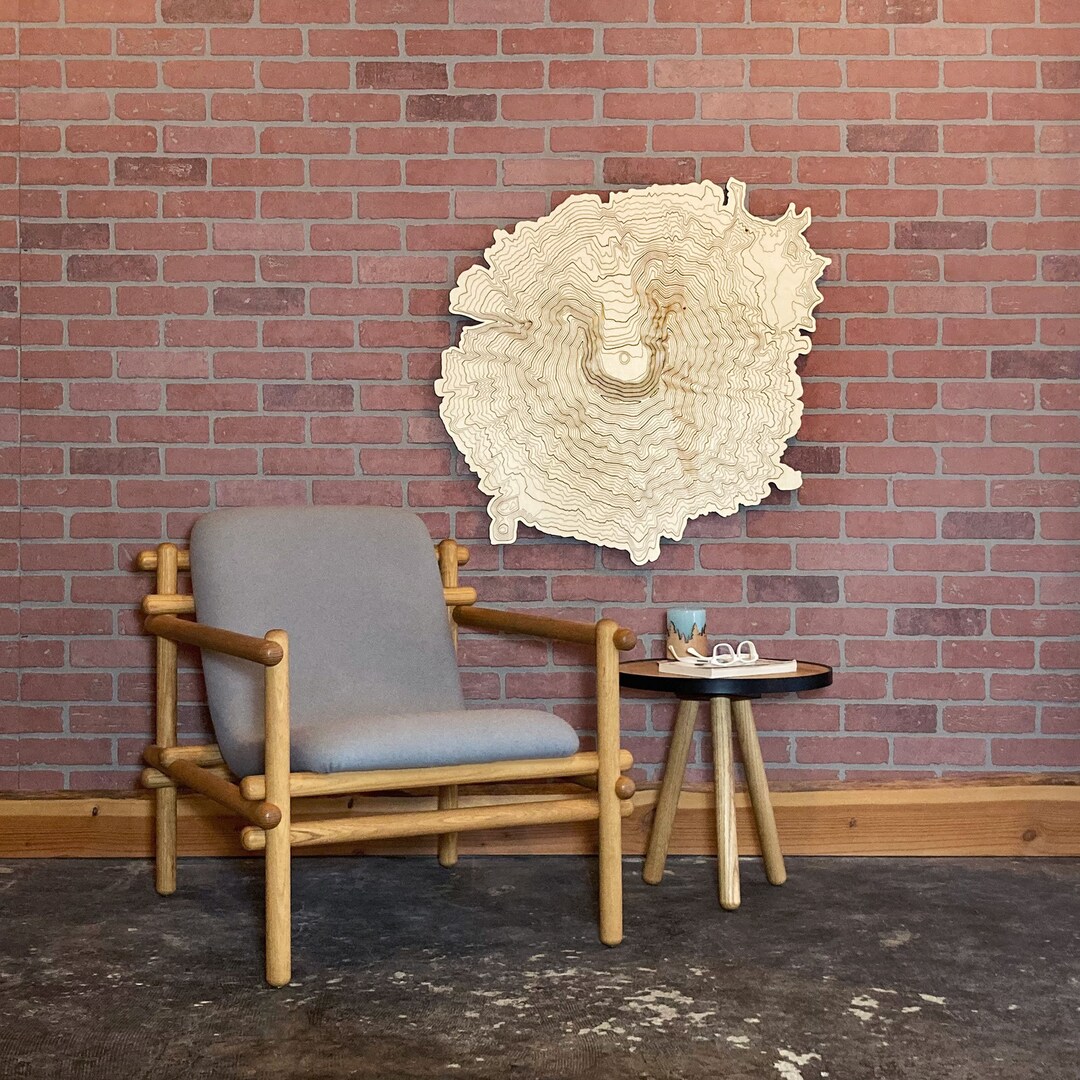 XL Mt St Helens Topographic Wooden Wall Art • Pacific Northwest Decor ...