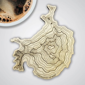 Topografische kaart van Mount Baker Houten achtbaan • Pacific Northwest Mountains • Enkele achtbaan