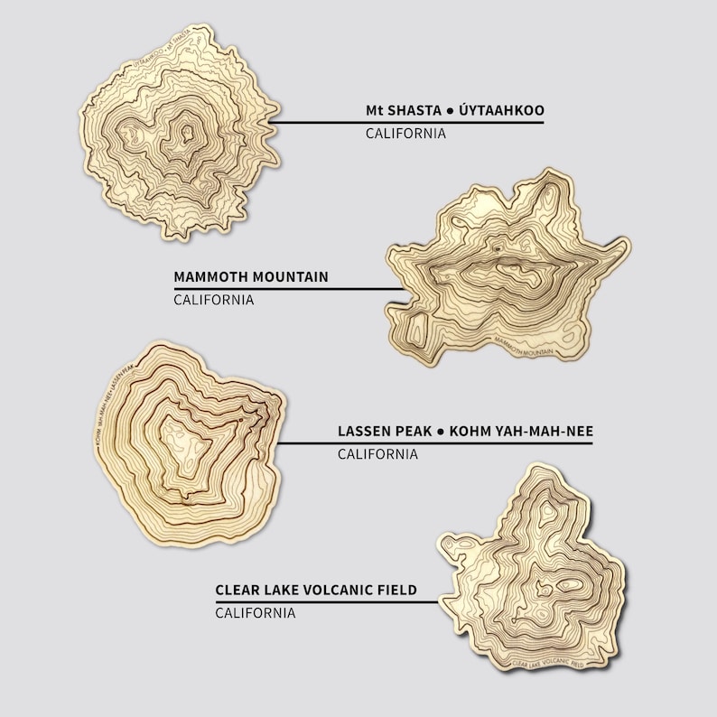 Topography Wooden Coaster Set - Thumbnail 3