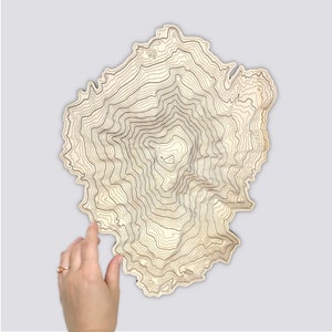 Mt Adams Topographie Holz Wandkunst • Pacific Northwest Dekor • Washington Mountains Kontur Karte