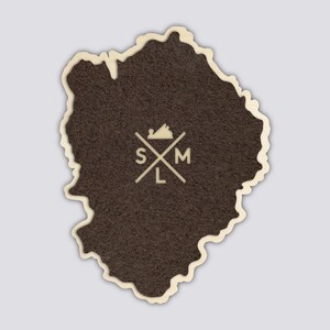 Washington Volcanoes Coaster Set | Handmade Wooden Coaster | Washington Mountain Map image 7