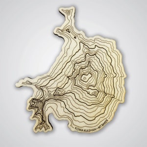 Mt Baker Topographic Map Wooden Coaster Pacific Northwest Mountains Washington Mountain Art image 2