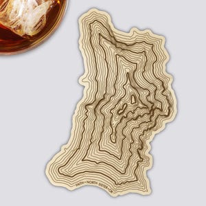 North Sister Untersetzer | Untersetzer Topographie Karte | Drei Schwestern Oregon