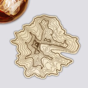 Montaña rusa del monte Thielsen / Mapa topográfico de la montaña rusa de madera / Montaña de Oregón