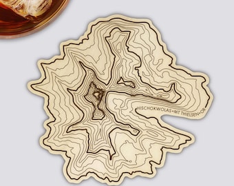 Mt Thielsen Coaster | Wood Coaster Topography Map | Oregon Mountain