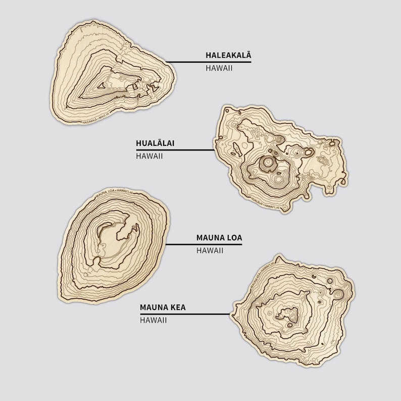 Topography Wooden Coaster Set - Thumbnail 4
