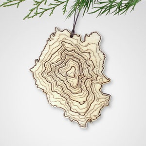 Mt Adams Topographie Holzverzierung • Pacific Northwest Mountains • Washington Mountain Art