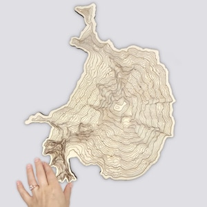 Mt Baker Topographie Holz Wandkunst • Pacific Northwest Dekor • Washington Mountains Kontur Karte