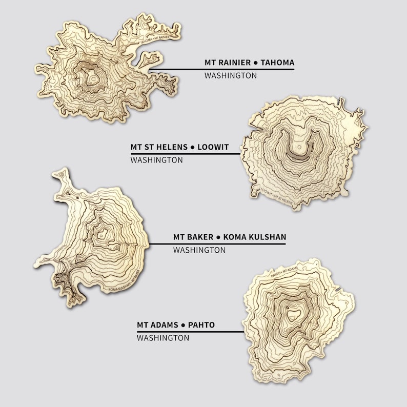 Topography Wooden Coaster Set - Thumbnail 2