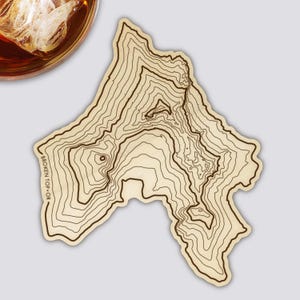Montaña rusa Broken Top / Mapa topográfico de la montaña rusa de madera / Montaña de Oregón