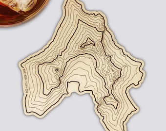 Broken Top Coaster | Wood Coaster Topography Map | Oregon Mountain