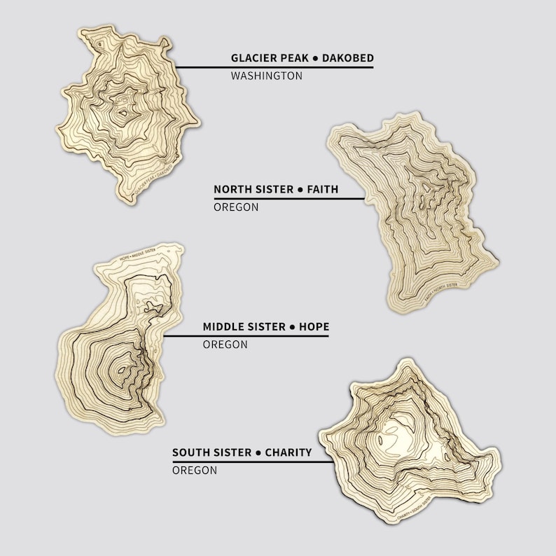 Topography Wooden Coaster Set - Thumbnail 5