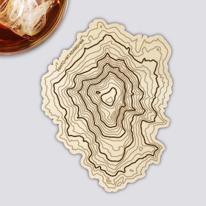 Mt Adams Untersetzer | Untersetzer Topographie Karte | Washington Berg Kunst