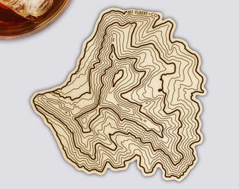 Mt Elbert Coaster | Wood Coaster Topography Map | Colorado Mountain Art