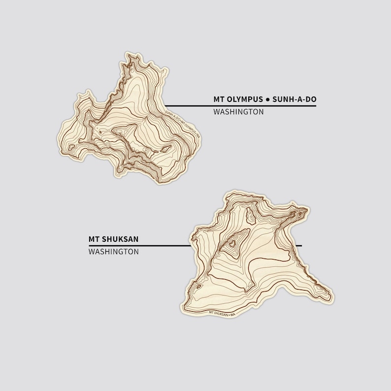Topography Wooden Coaster Set