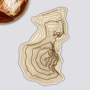 Mittlere Schwester Untersetzer | Untersetzer Topographie Karte | Drei Schwestern Oregon
