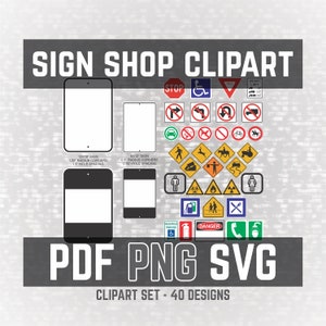 Sign Shop Clipart Series - Ontwerp de meeste parkeerborden - PDF PNG- en SVG-bestanden met transparante achtergrond - Gemakkelijk te knippen en te wieden