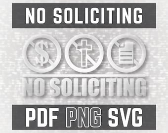 4" No Soliciting Clipart File - PDF PNG and SVG Files with Transparent Background - Easy to Cut and Weed