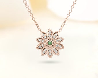 Emerald en Diamond Flower Hanger
