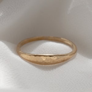 Hammer Finish Signet Ring
