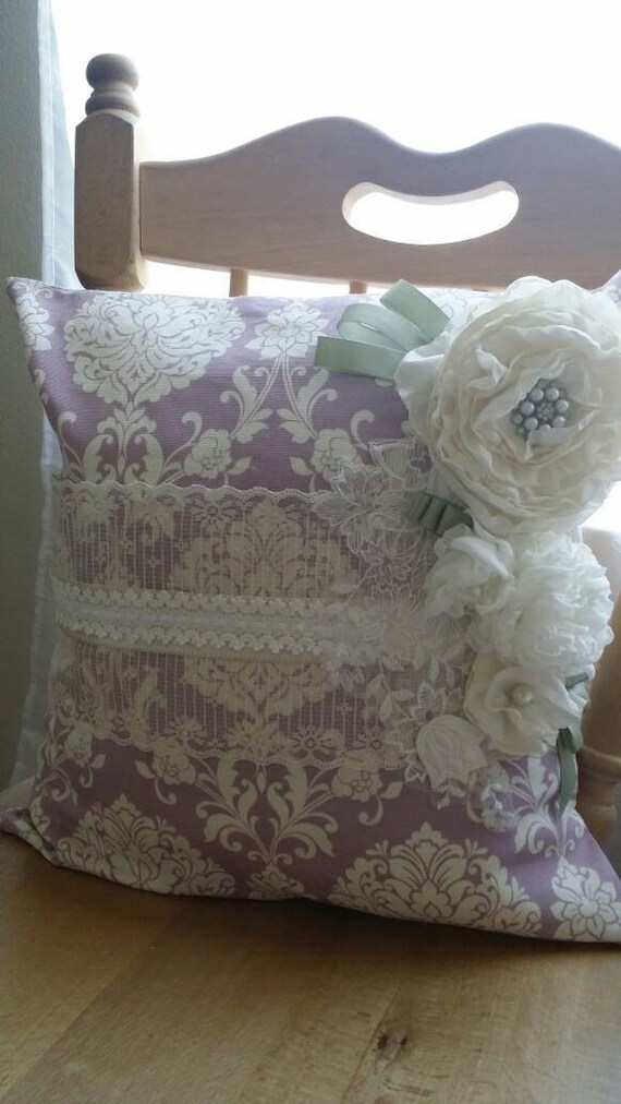 Items similar to Lavender Pillow Covers 16" x 16" Purple Damask Cushion