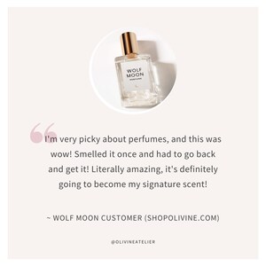 Aceite de perfume Wolf Moon™: Ámbar, vainilla, almizcle - Infusión de cristal de cuarzo transparente imagen 3