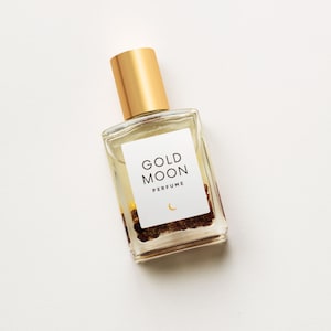 Gold Moon Perfume Oil: Vanilla, Jasmine, Amber, Garnet Infused