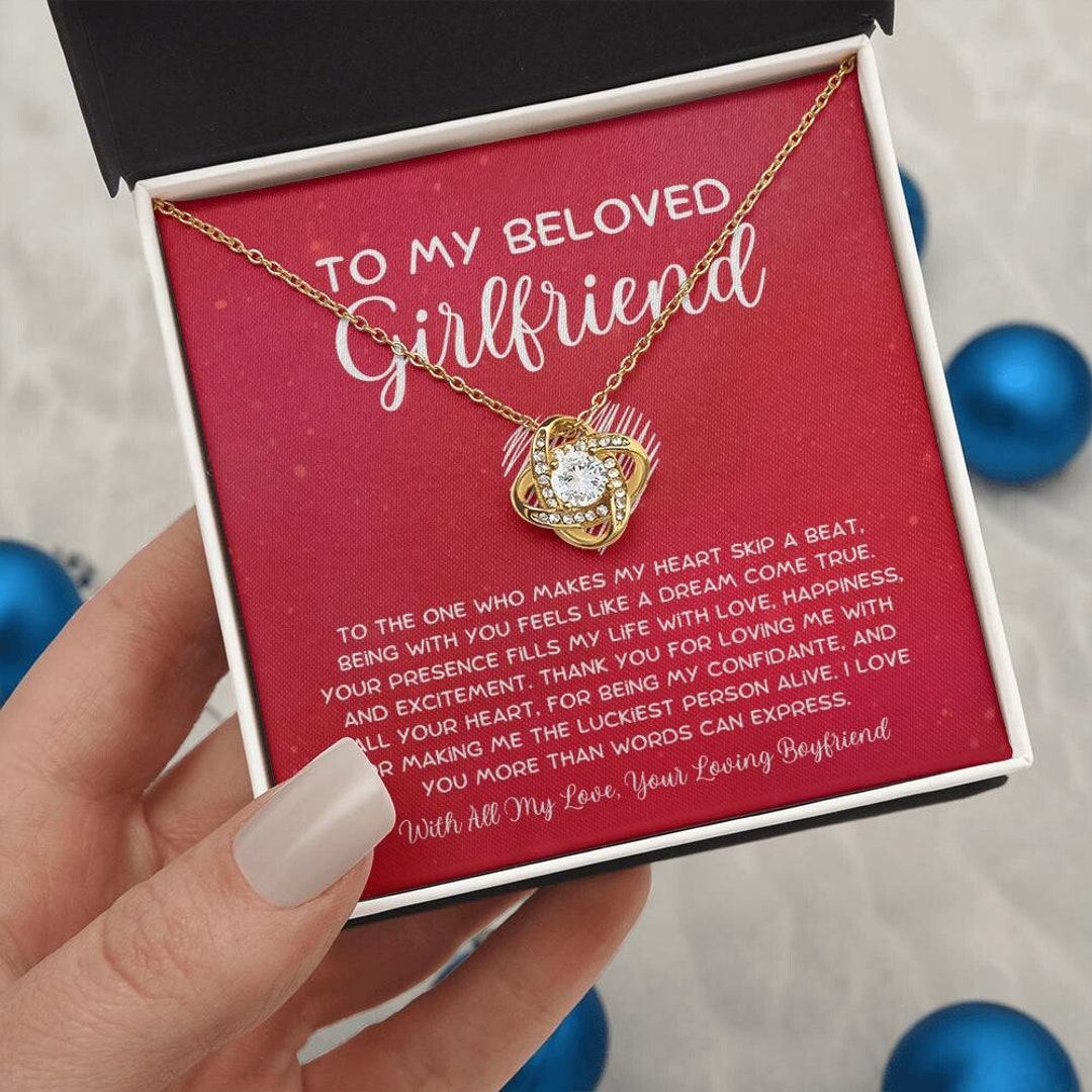 Girlfriend Necklace Gift With Heartfelt Message, Gift for Girlfriend