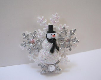 Handmade Snowman Christmas Pin Christmas Jewelry Christmas Brooch Holiday Pin Teen Woman Gift Idea Ready To Ship