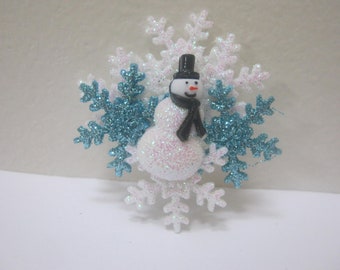 Snowman Christmas Pin Snowman Christmas Brooch Snowflake Pin Snowflake Brooch Christmas Jewelry Woman Teen Gift Idea Gifts For Her